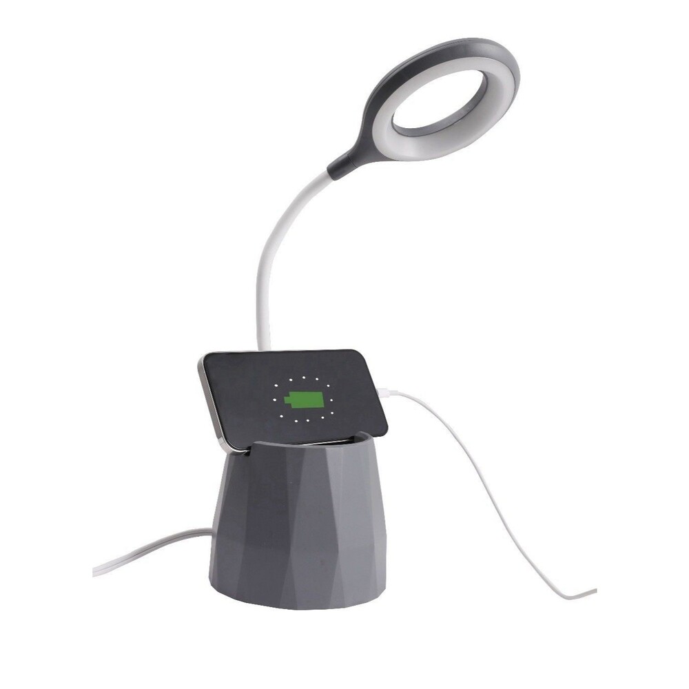 Mainstays LED Desk Lamp Organizer with USB Charging Port Yellow MTSL1038AJG   4W
